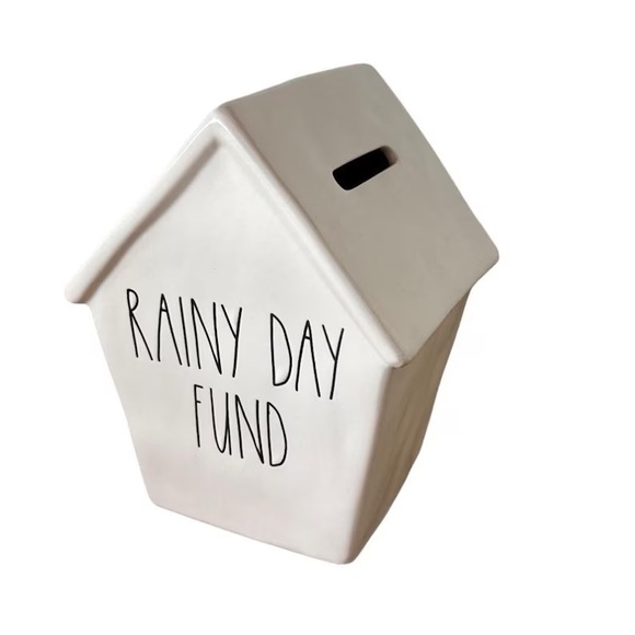 Rae Dunn Rainy Day Fund House Bank - White - Picture 1 of 4